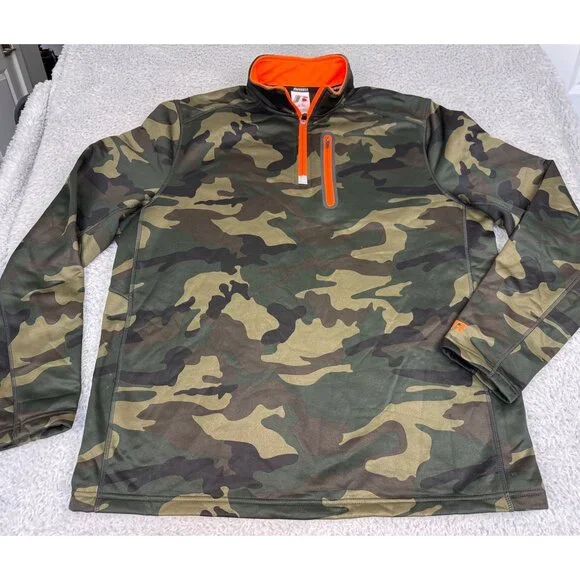 Russell Athletic Camo Quarter Zip Performance Pullover Mens L Outdoor Activewear - Picture 3 of 9